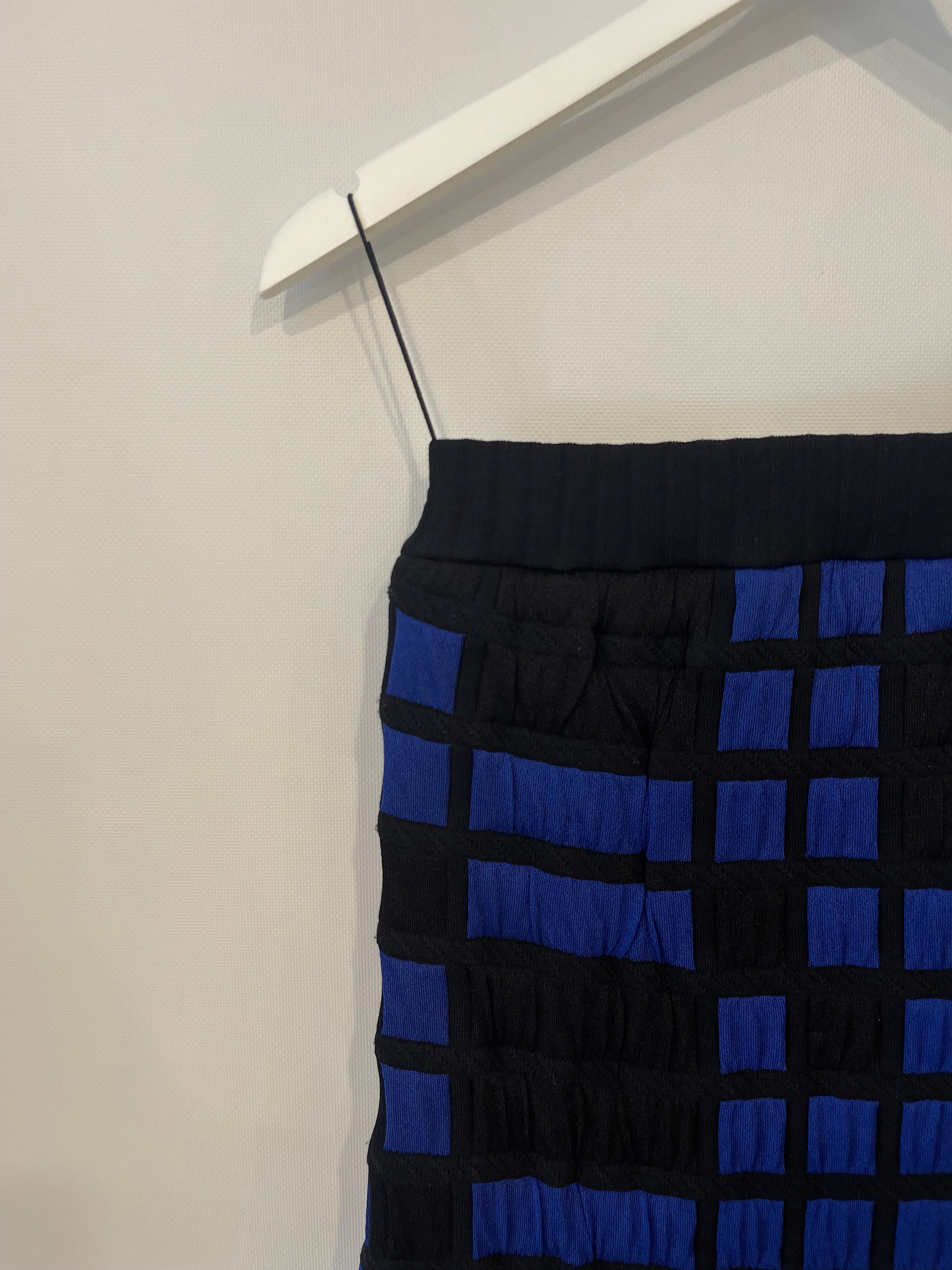 *FIRE PRICE* Chanel Spring 2013 Black and Blue Checked Mini Bandeau Dress Size FR 40 (UK 12) RRP £1,300
