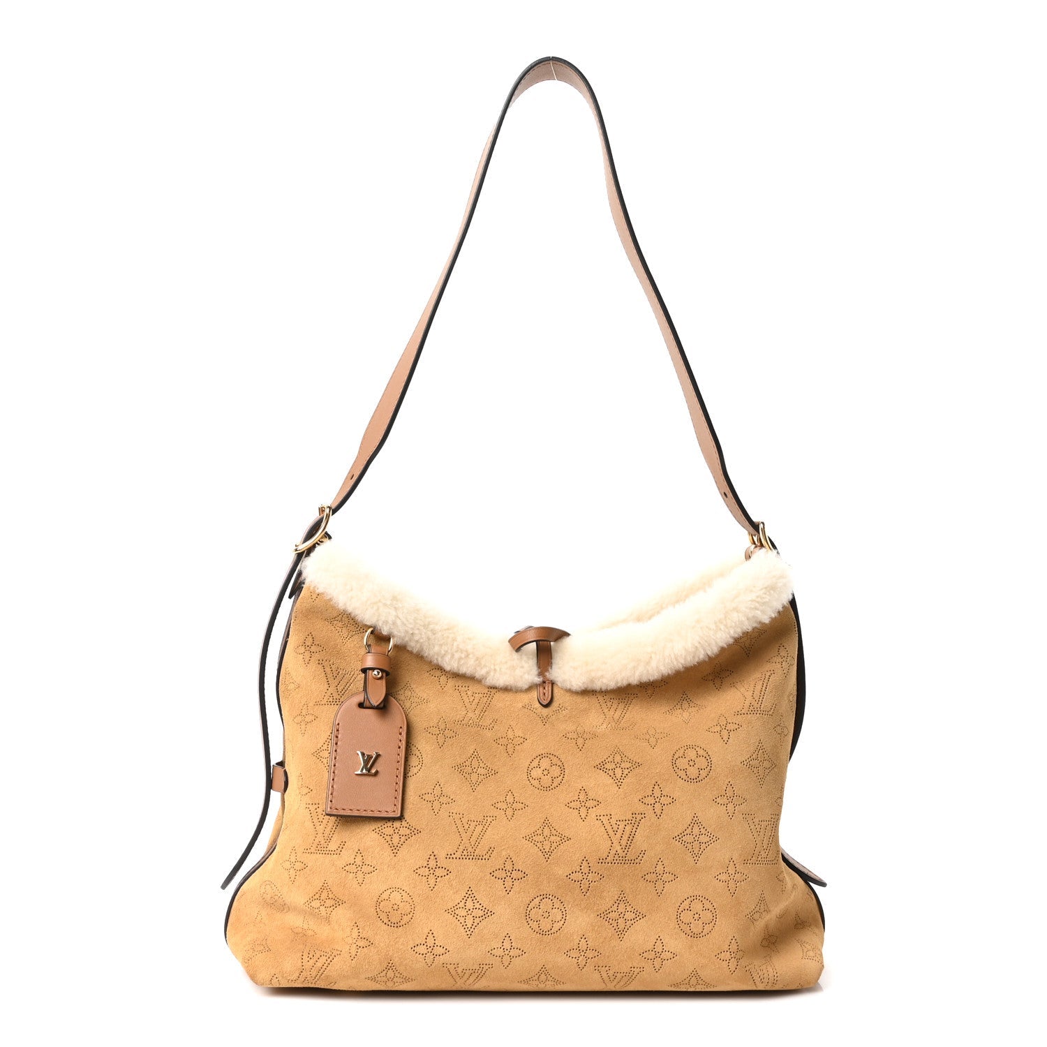 Louis Vuitton Suede Mahina CarryAll PM Beige
