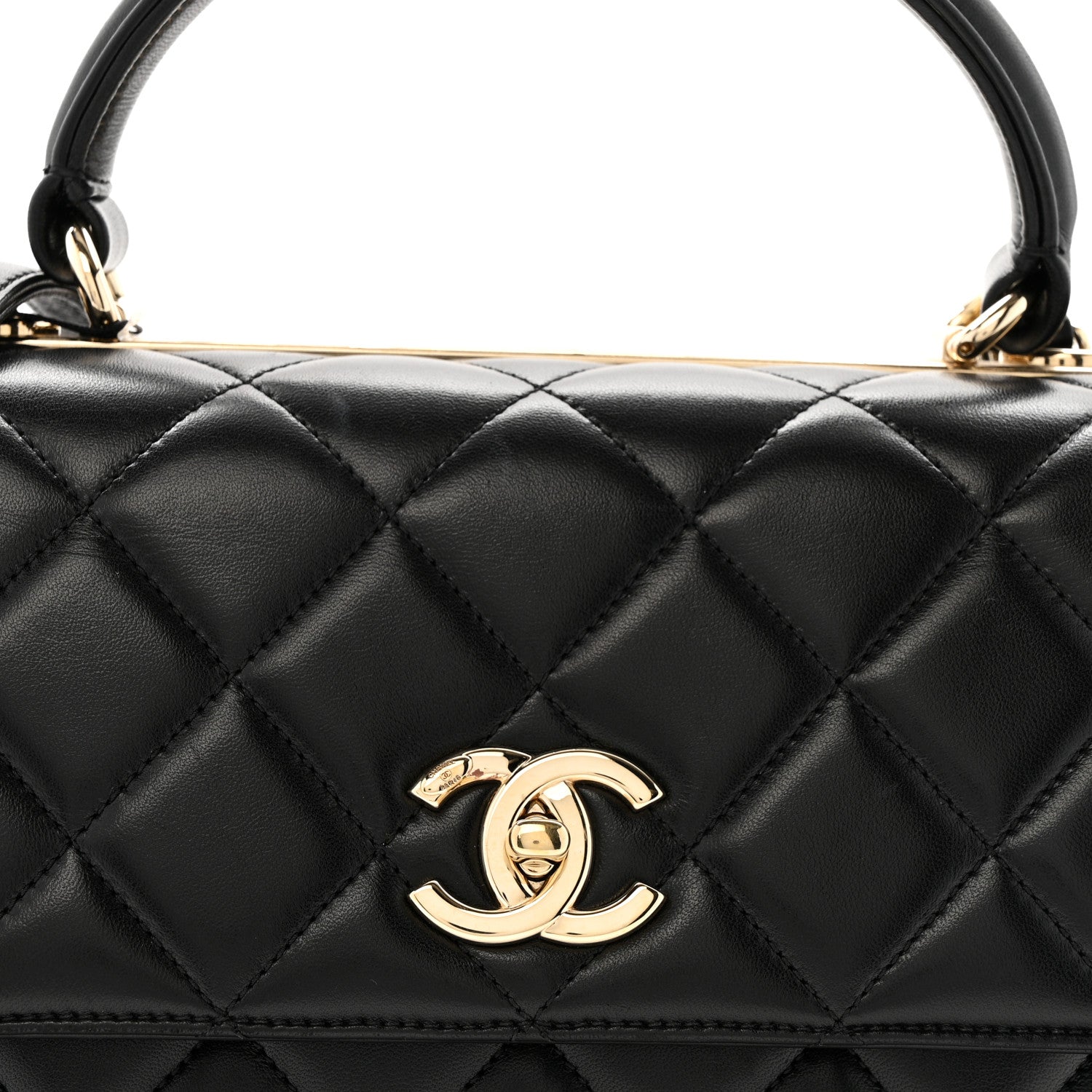 Chanel Lambskin Quilted Medium Trendy CC Flap Dual Handle Bag Black