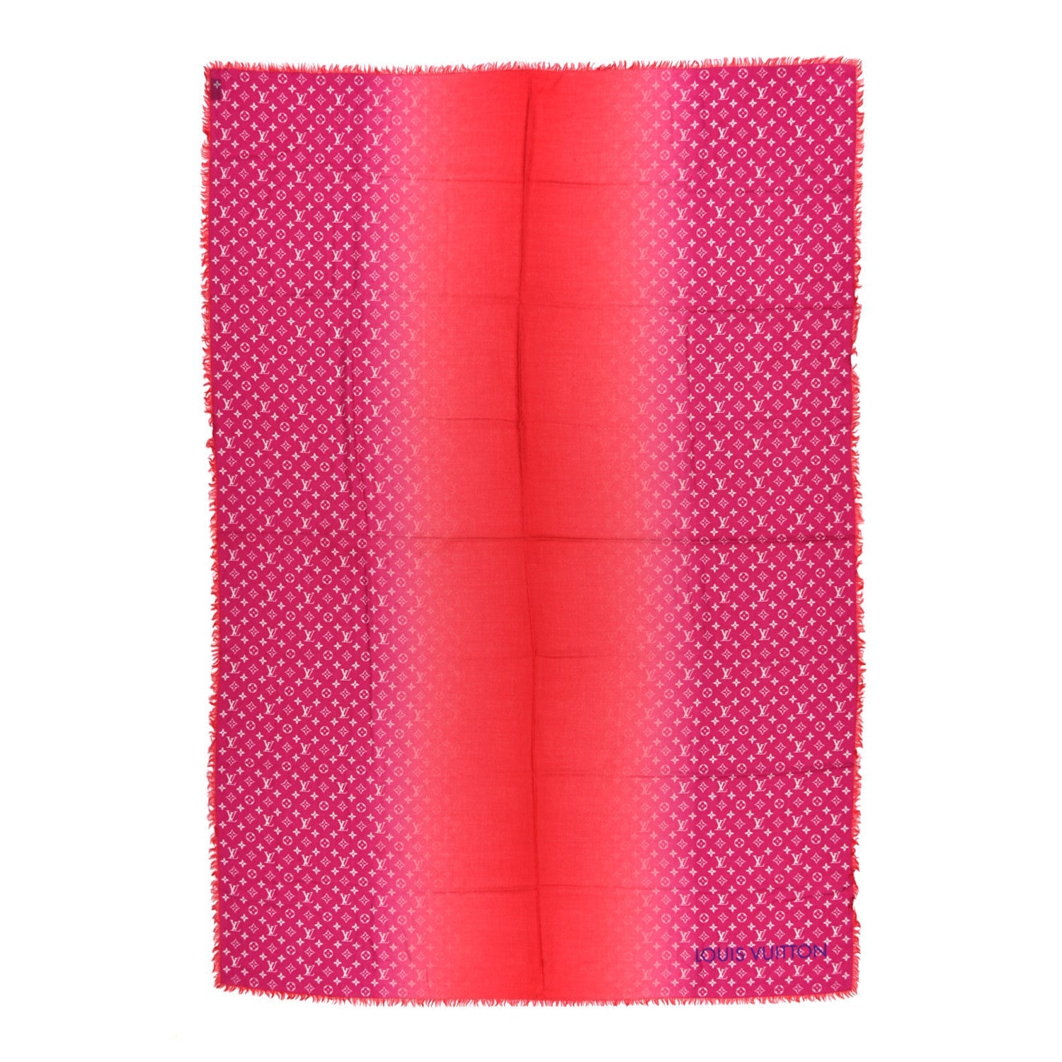 Louis Vuitton Wool Monogram Telling Stole Red
