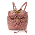 Gucci Nappa Chevron Matelasse GG Marmont Backpack Carmine Rose