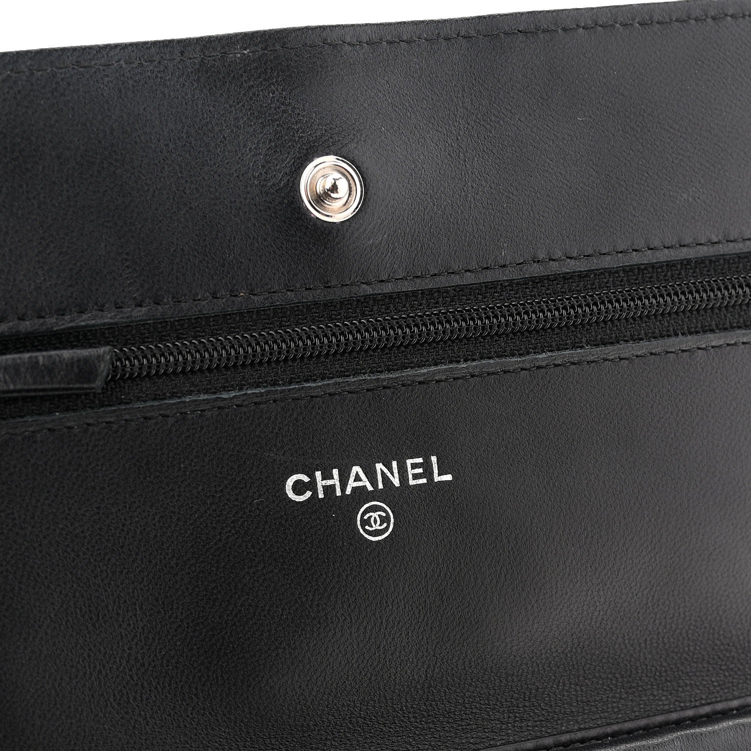 Chanel Lambskin Quilted Wallet On Chain WOC Black