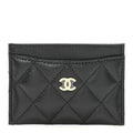 Caviar Quilted Card Holder Black