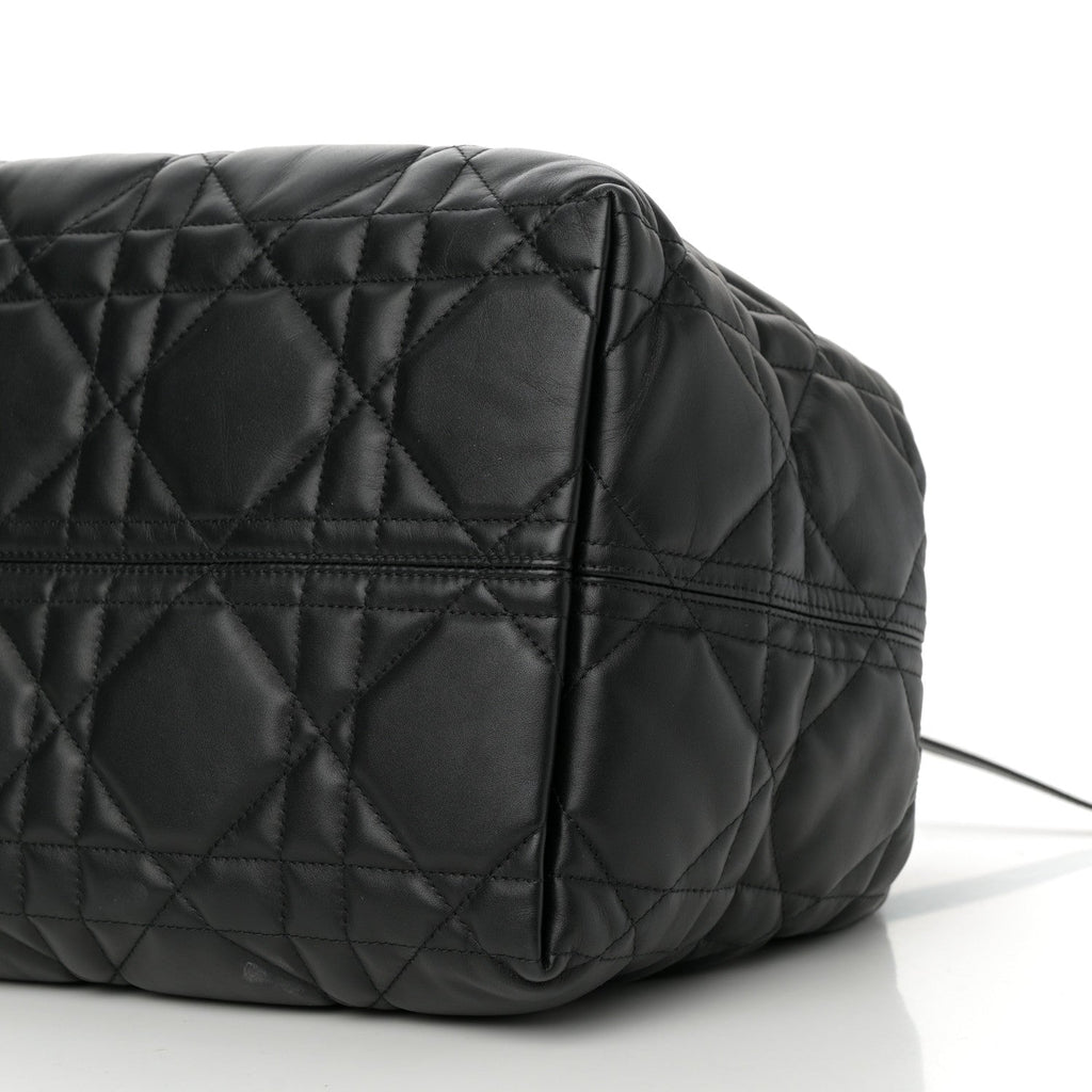 Christian Dior Calfskin Macrocannage Large Toujours Black
