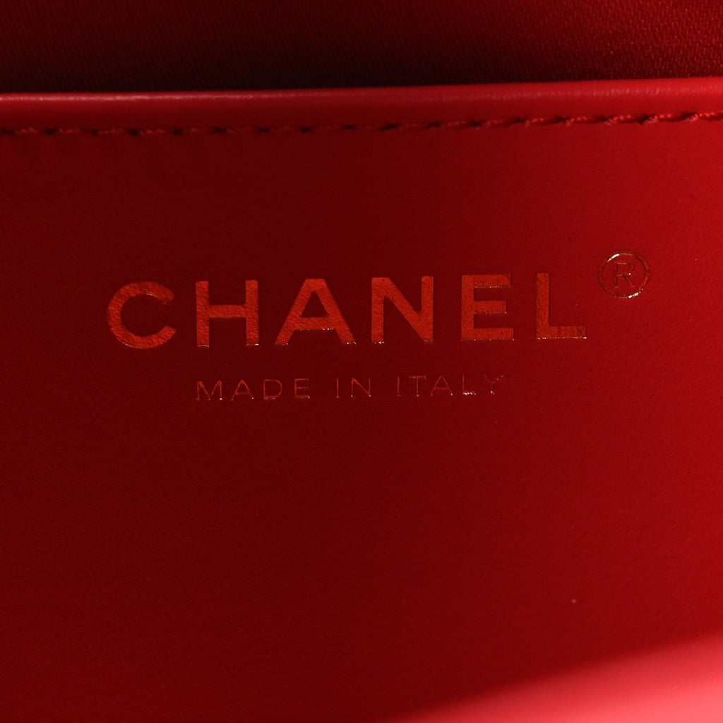 Chanel Caviar Quilted Mini Chanel 25 Handbag Dark Red