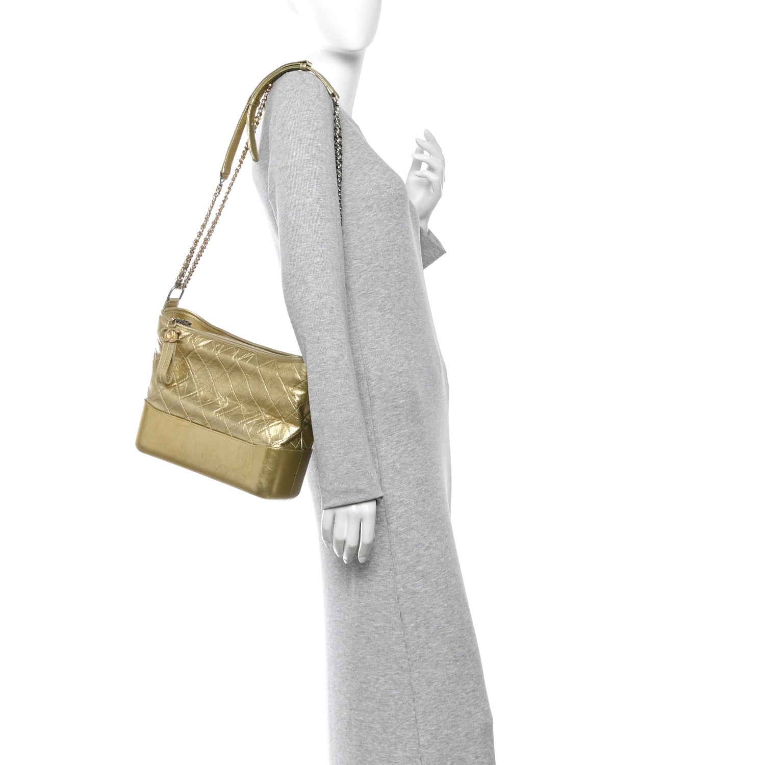 Chanel Metallic Aged Calfskin Quilted Medium Gabrielle Gold