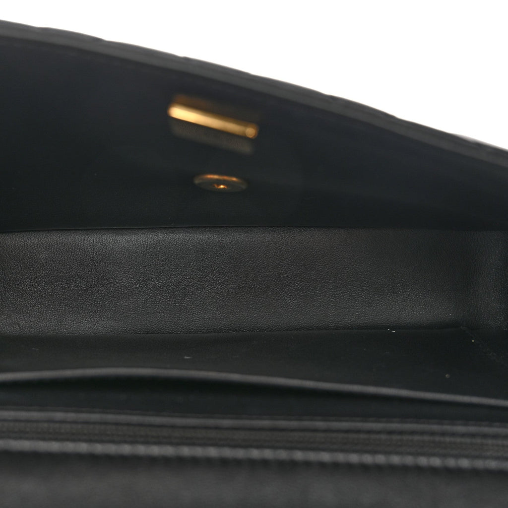Chanel Lambskin Quilted Small Strass On Top Flap Bag Black