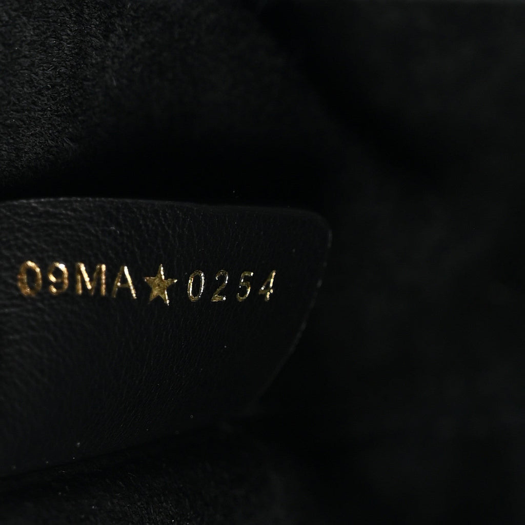 Christian Dior Calfskin Tweed Cannage Medium Toujours  Black White