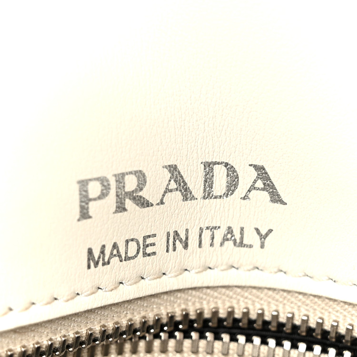 Prada Soft Calfskin Impunture Diagramme Medium Chain Flap Shoulder Bag White