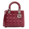 Christian Dior Patent Cannage Medium Lady Dior Dark Pink