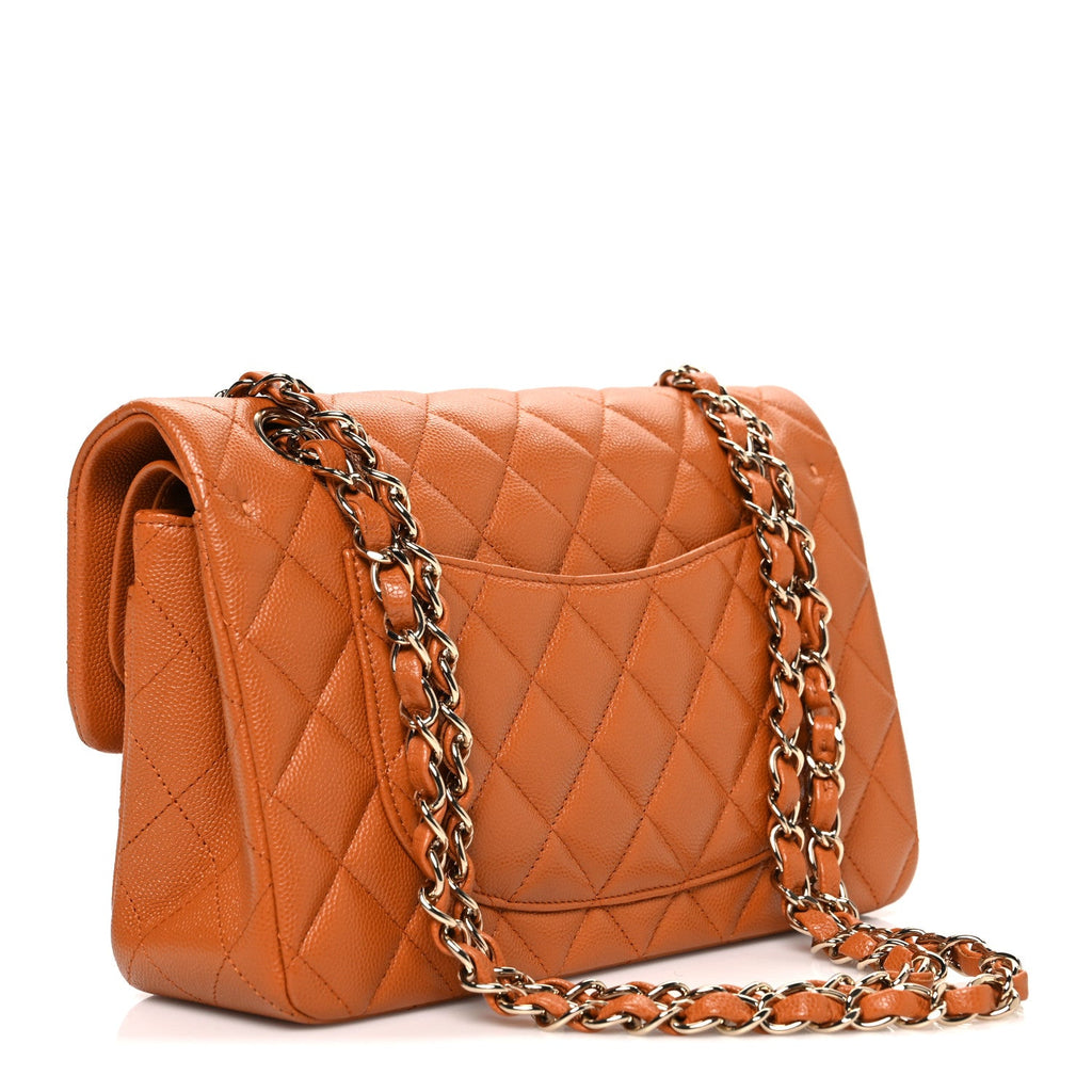 Chanel Caviar Quilted Small Double Flap Light Brown