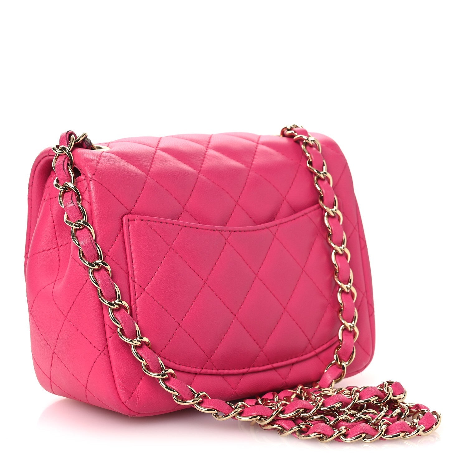 Chanel Lambskin Quilted Mini Square Flap Pink