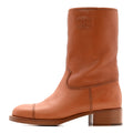 Calfskin CC Logo Mid Calf Boots 39 Brown