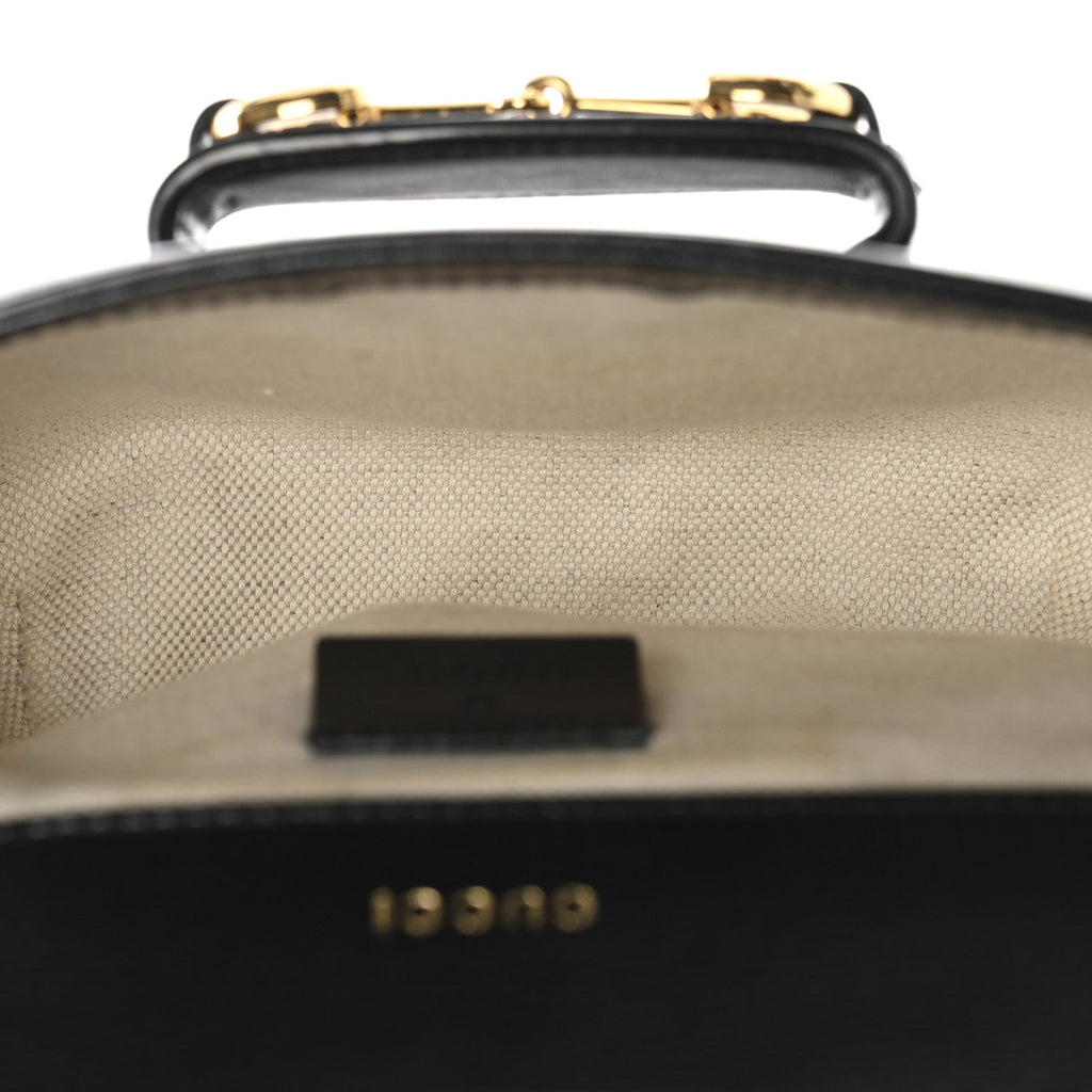 Gucci Azalea Calfskin Web Mini Horsebit 1955 Shoulder Bag Black