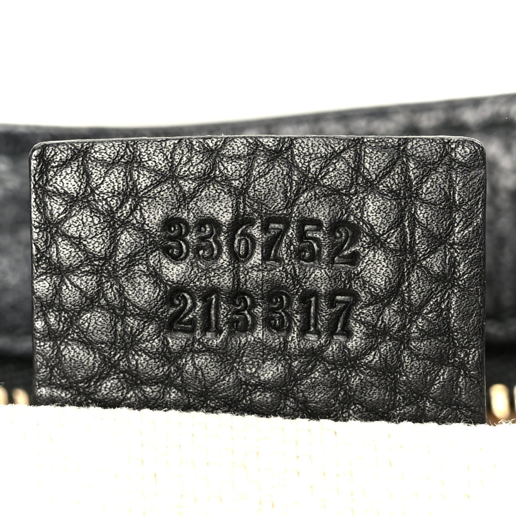 Gucci Pebbled Calfskin Medium Soho Flap Crossbody Black