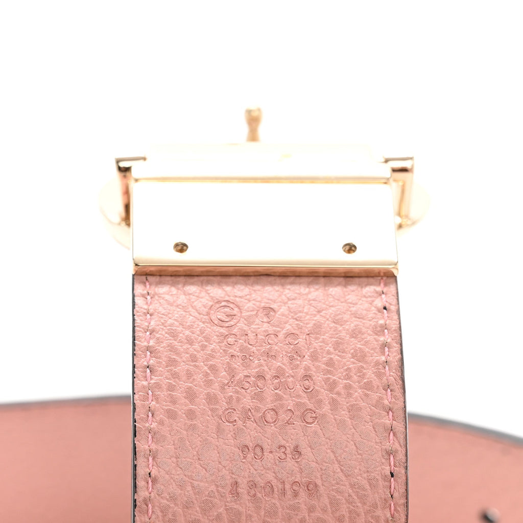 Gucci Calfskin 1973 Reversible Belt 90 36 Black Pink