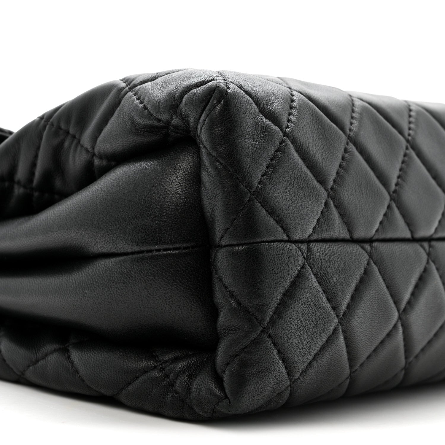 Chanel Lambskin Quilted Jumbo Chanel by 4 Flap Black