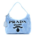 Prada Terry Cloth Mini Re-Edition 2000 Bag Celeste Black