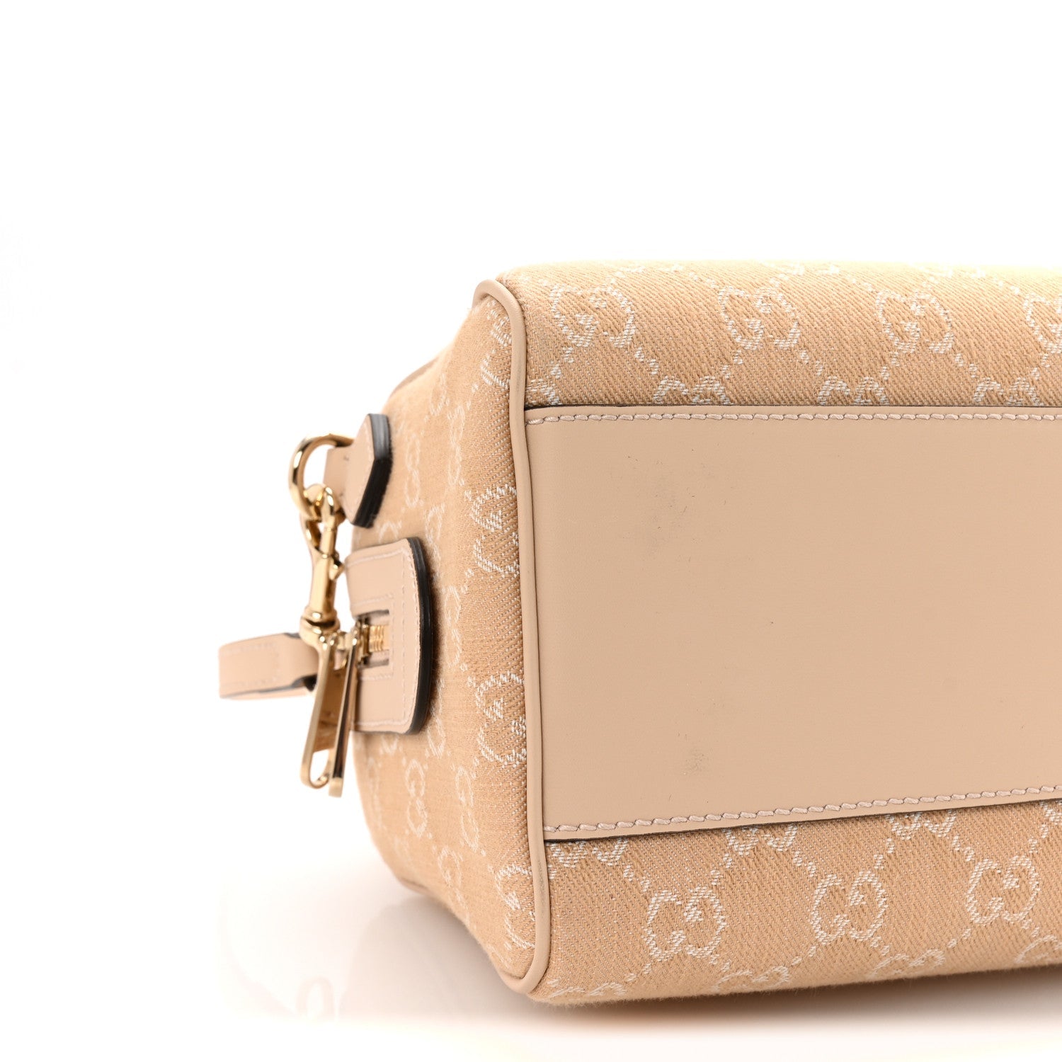 Gucci Summer Denim Calfskin GG Monogram Small Ophidia Top Handle Bag Souffle Rose