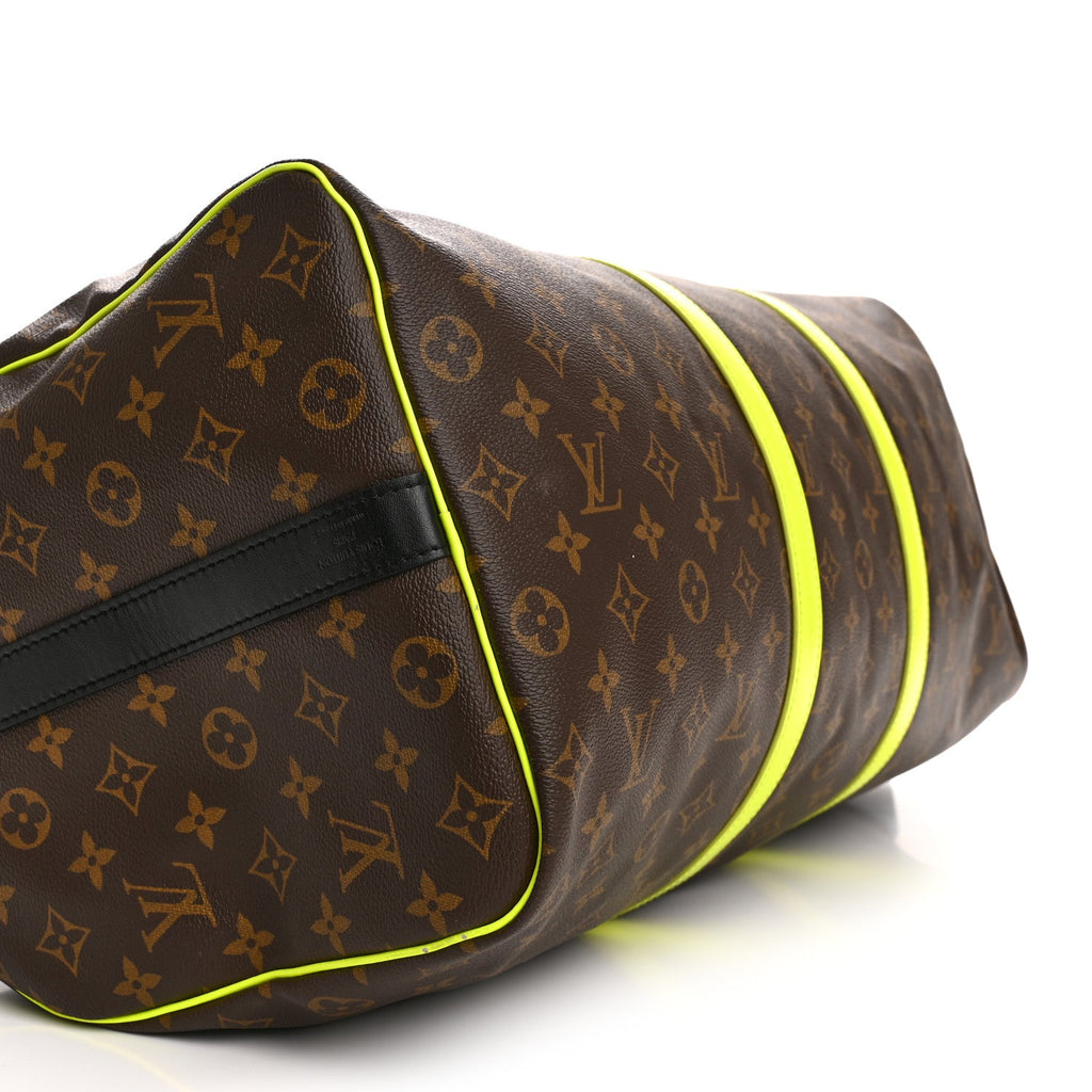 Louis Vuitton Monogram Macassar Keepall Bandouliere 50 Florescent Yellow