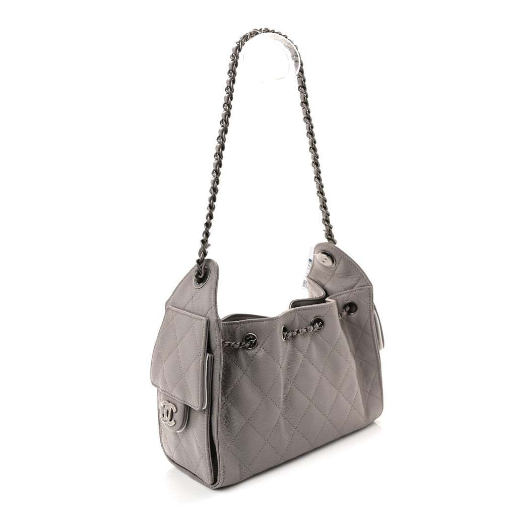 Chanel Caviar Quilted Mini Chanel 25 Handbag Dark Grey