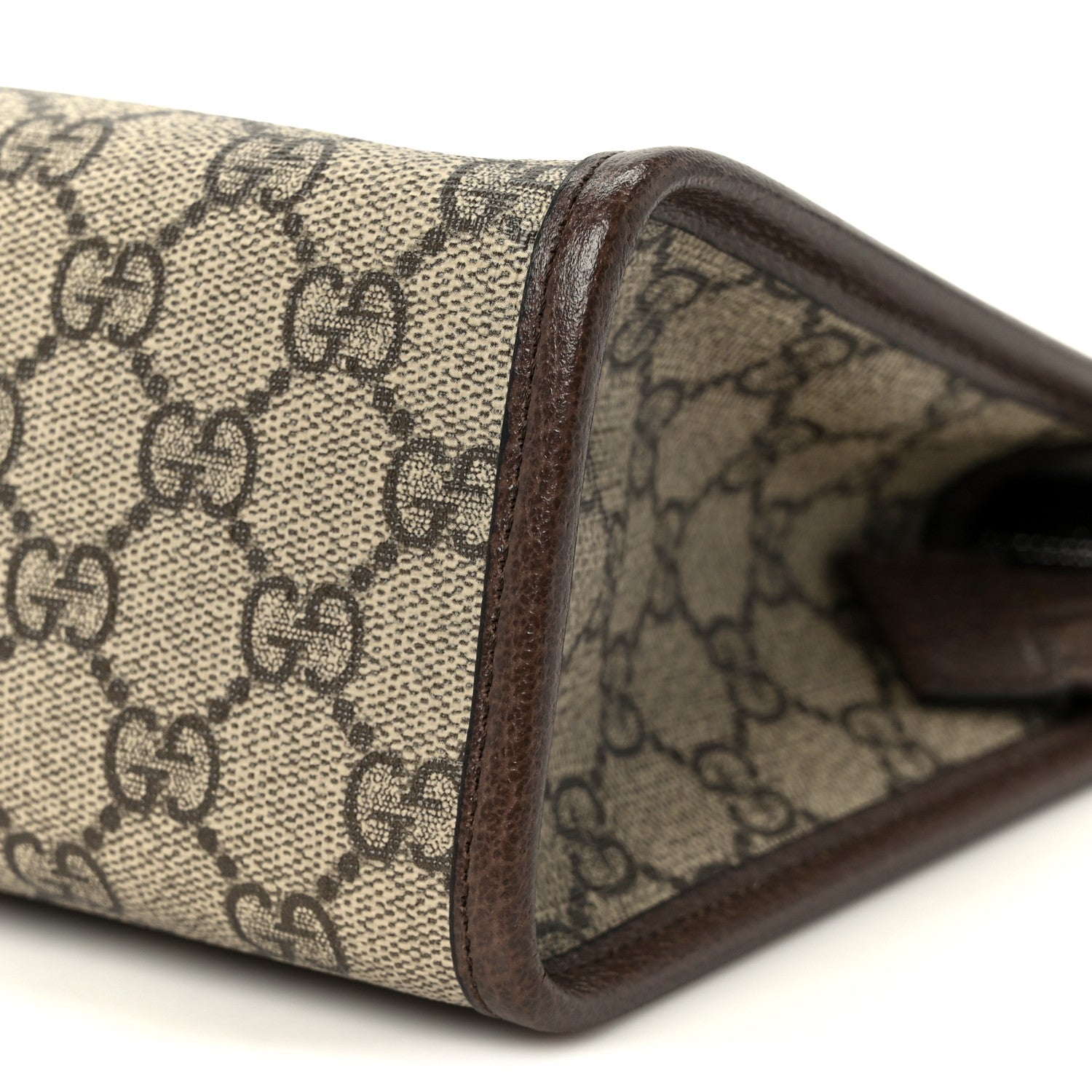 Gucci GG Supreme Monogram Web Ophidia GG Toiletry Case Beige New Acero