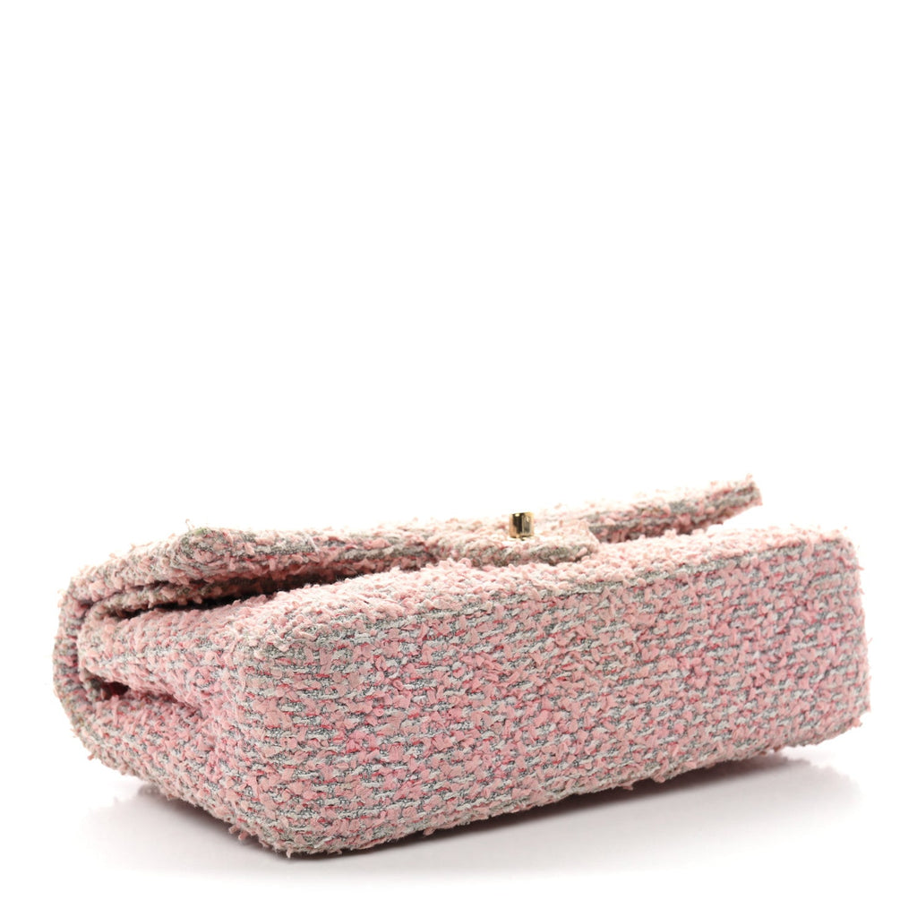 Chanel Tweed Medium Double Flap Pink