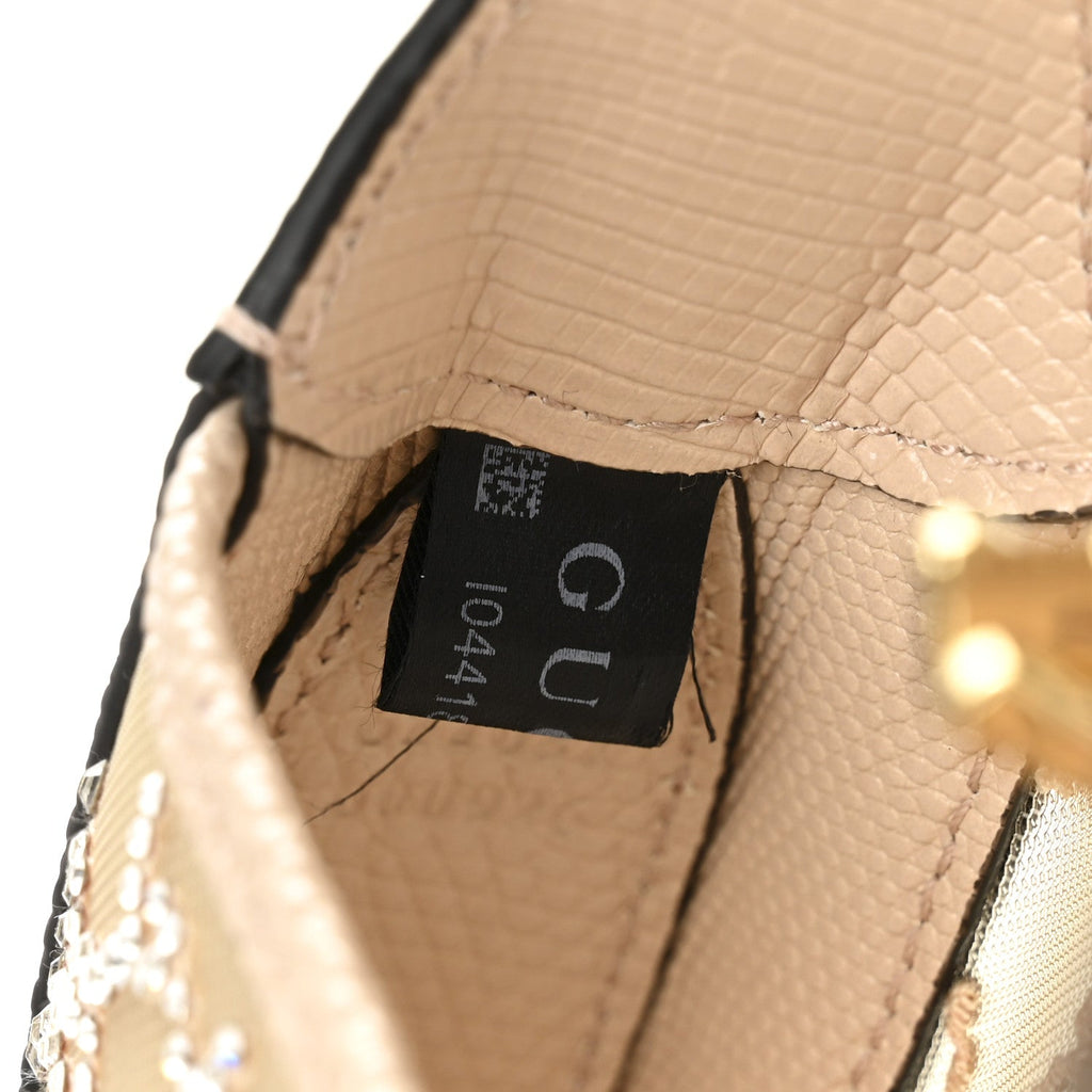 Gucci Lizard Mesh Crystal GG Monogram Mini Jackie 1961 Hobo Light Powder Skin Rose