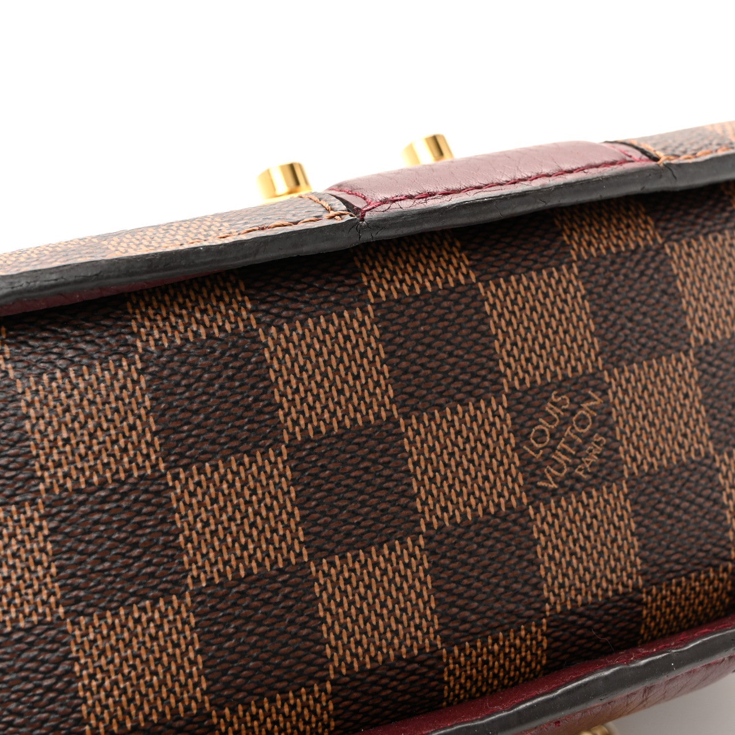 Louis Vuitton Damier Ebene Cuir Taurillon Wight Bordeaux