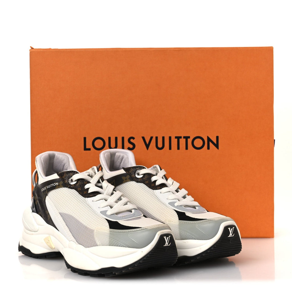 Louis Vuitton Monogram Calfskin Run 55 Sneakers 38 White