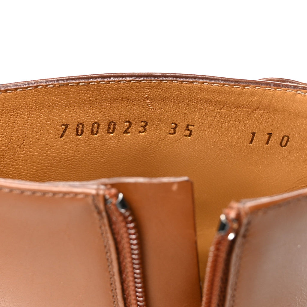Gucci Monogram Cordovan Lux GG Ankle Boots 35 Beige Cuir