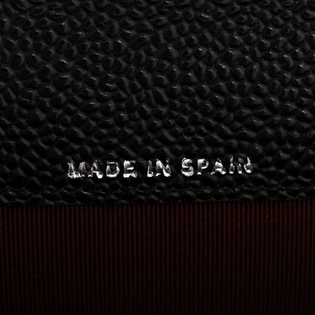 Caviar Quilted Flap Card Holder Black