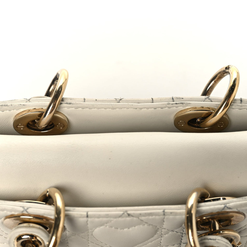 Christian Dior Lambskin Cannage Dioramour Micro Lady D-Joy Latte