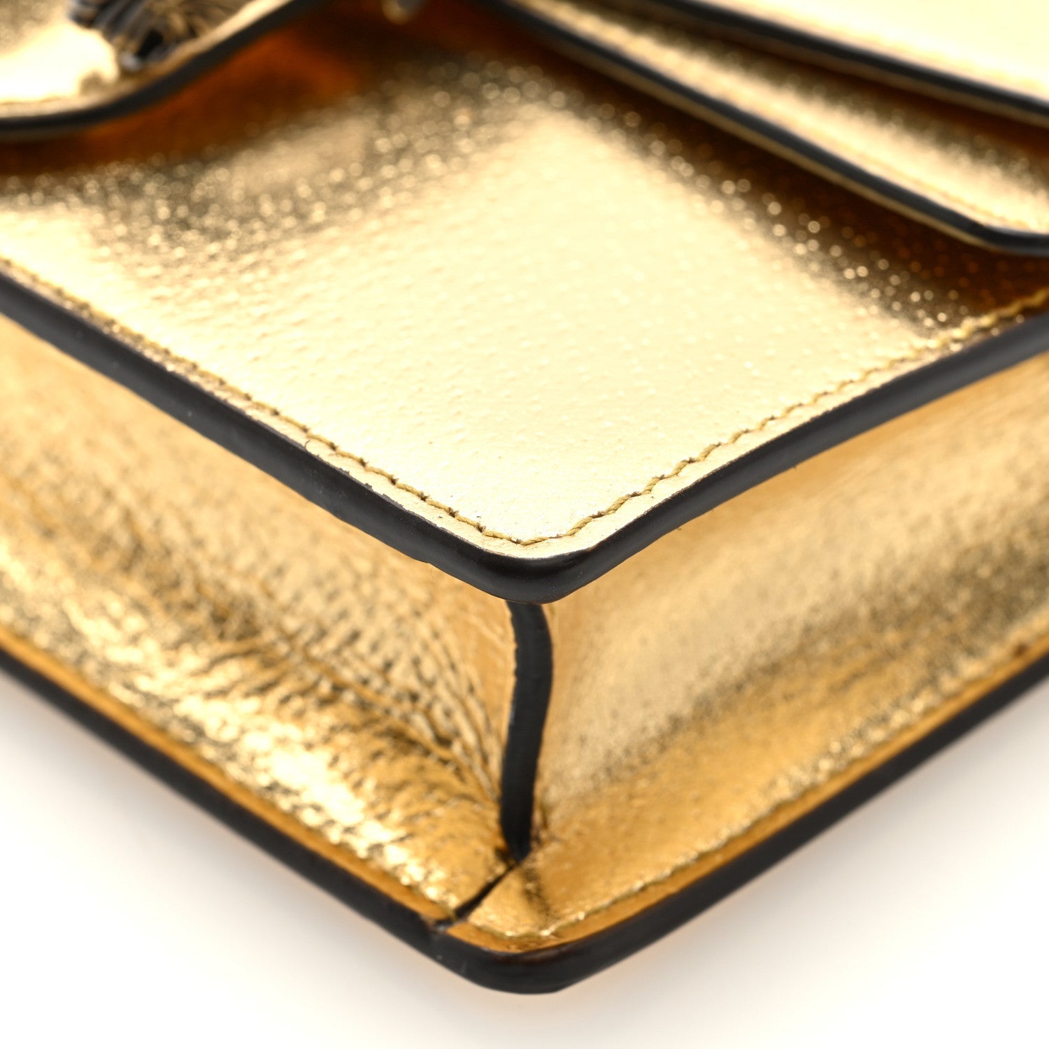 Gucci Metallic Calfskin Super Mini Dionysus Shoulder Bag Gold