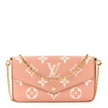 Louis Vuitton Empreinte Monogram Giant Felicie Pochette Chain Wallet Rose Trianon Creme