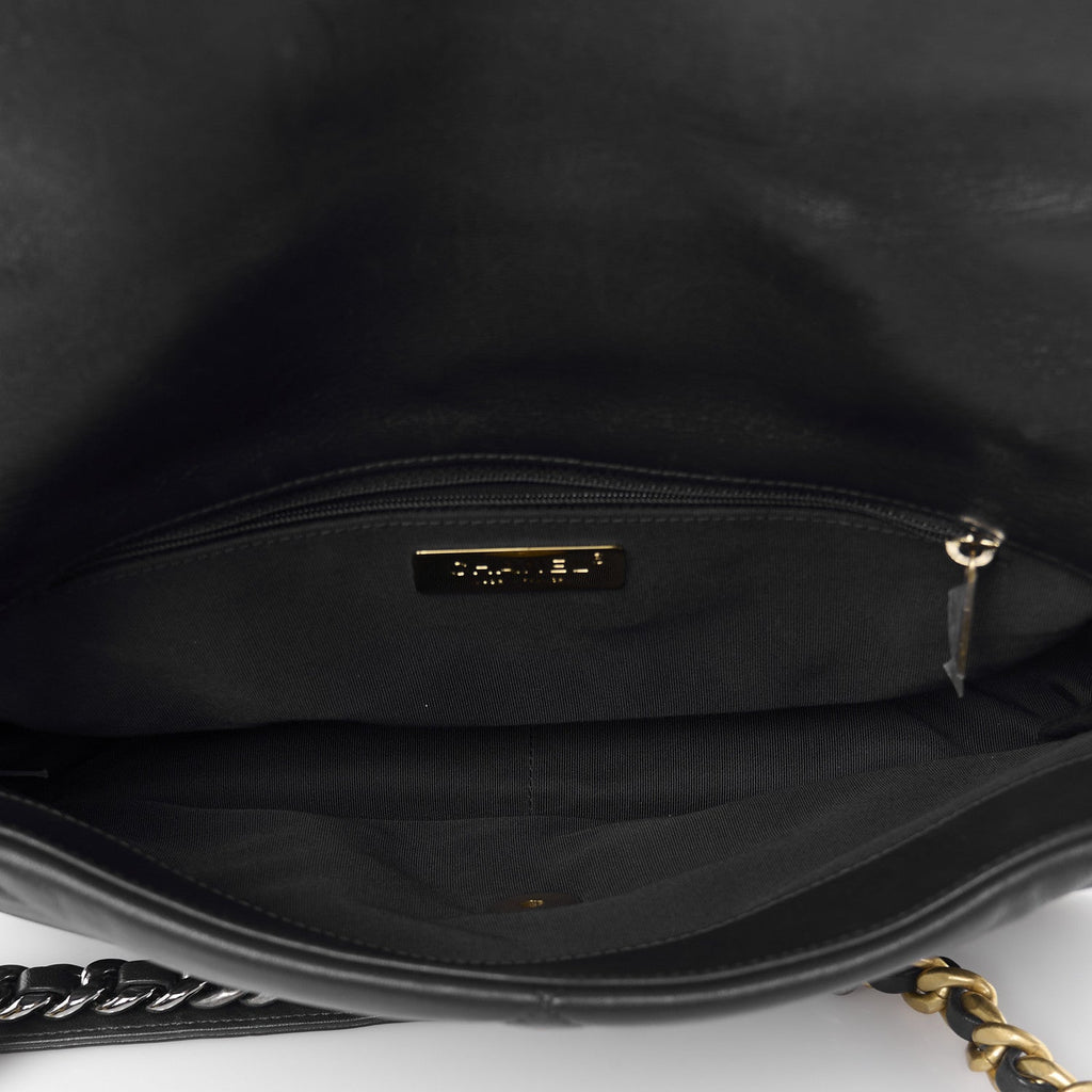 Chanel Lambskin Quilted Large Chanel 19 Flap Navy Blue