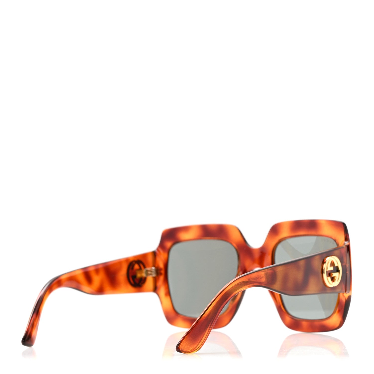 Gucci Acetate Square Frame Sunglasses GG 0053S Havana