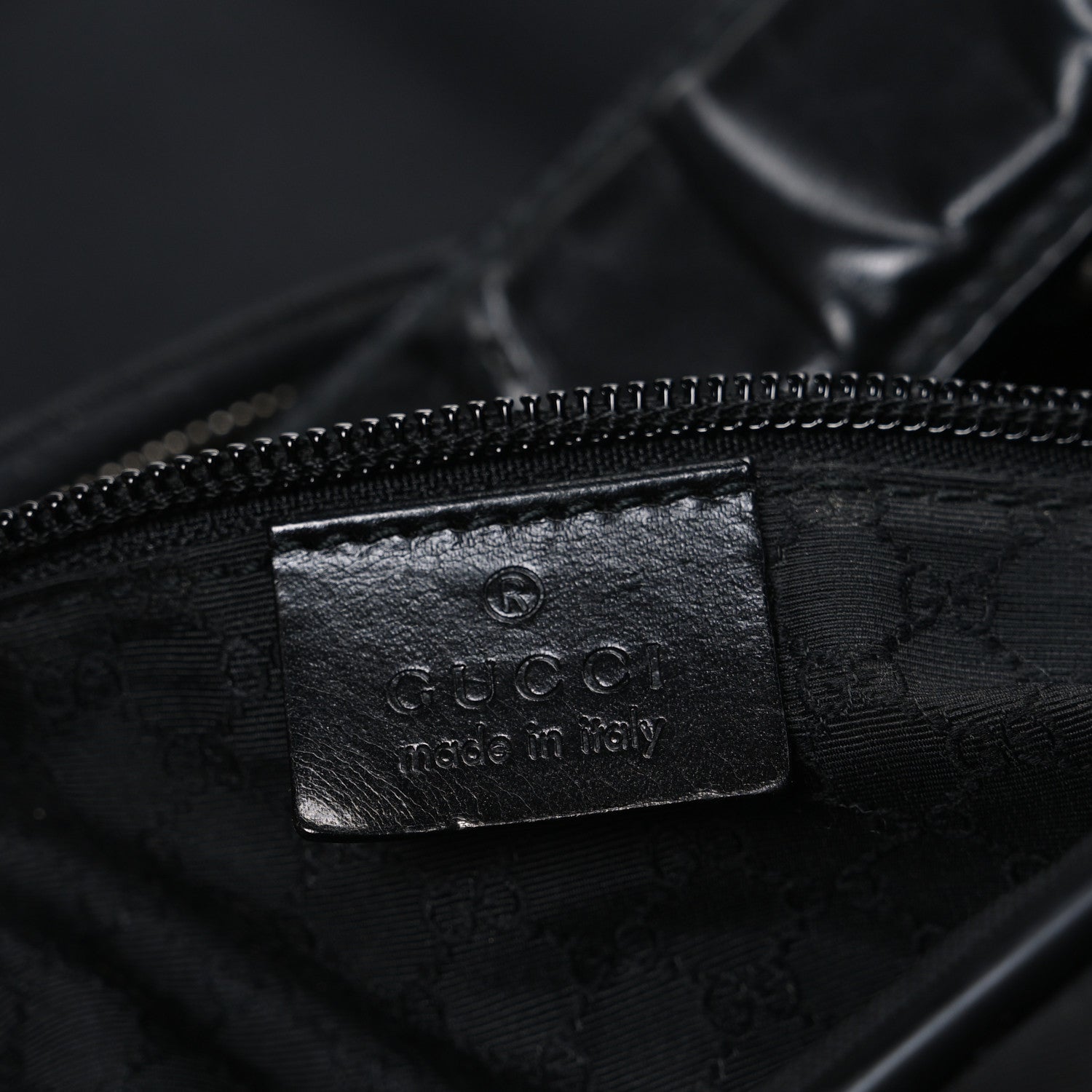 Gucci Calfskin Canvas Double Zip Large Travel Bag Black