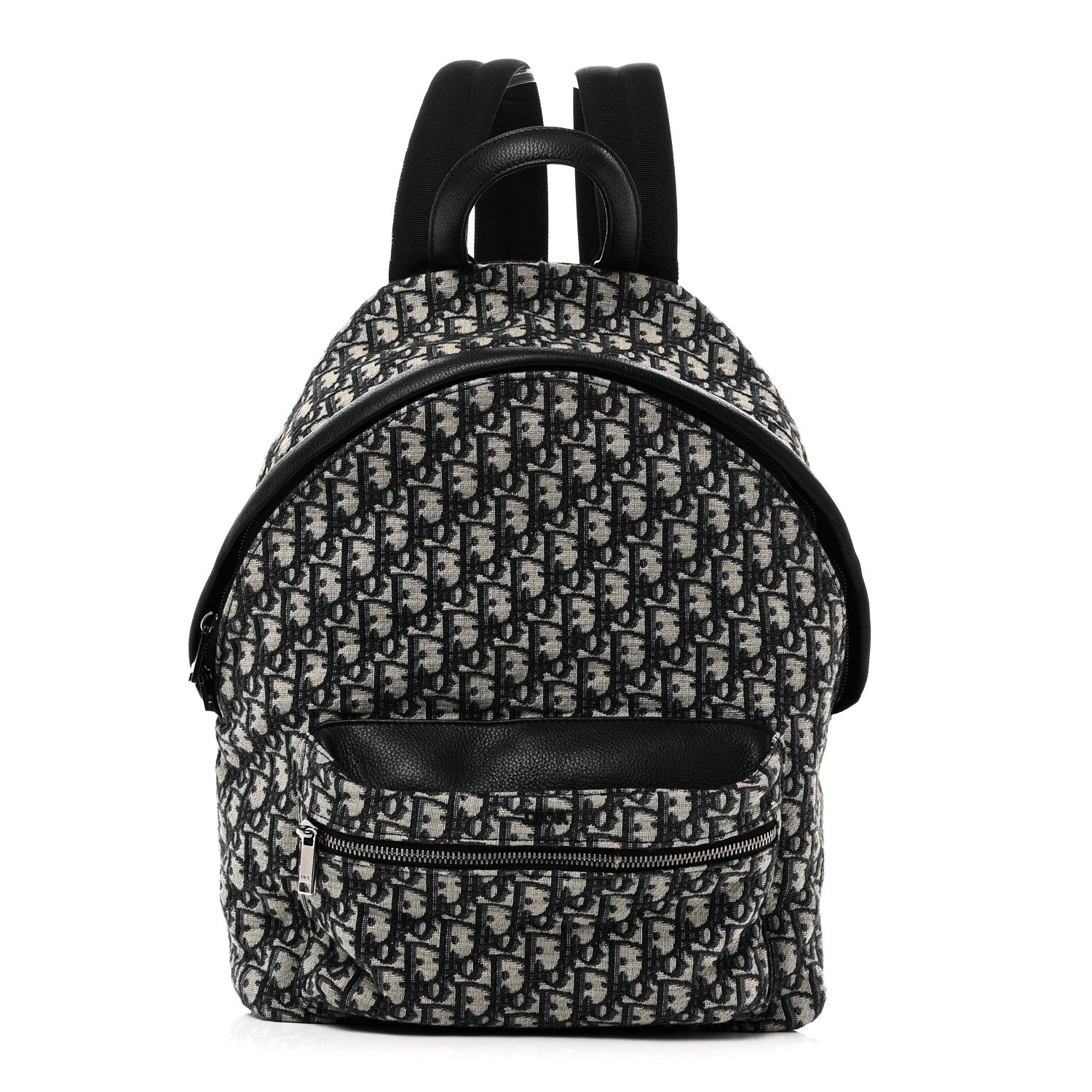 Christian Dior Oblique Calfskin Rider Backpack Beige Black