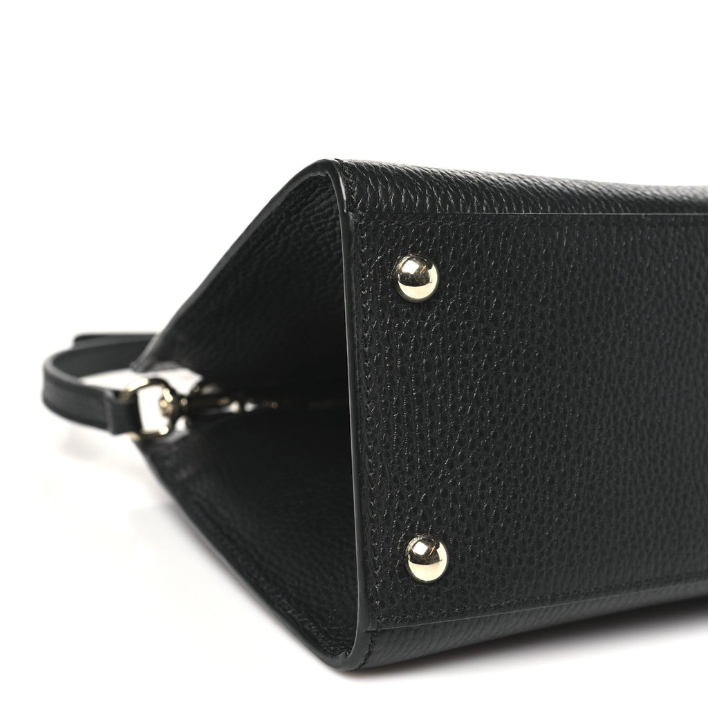 Gucci Dollar Calfskin Medium Soho Top Handle Satchel Black