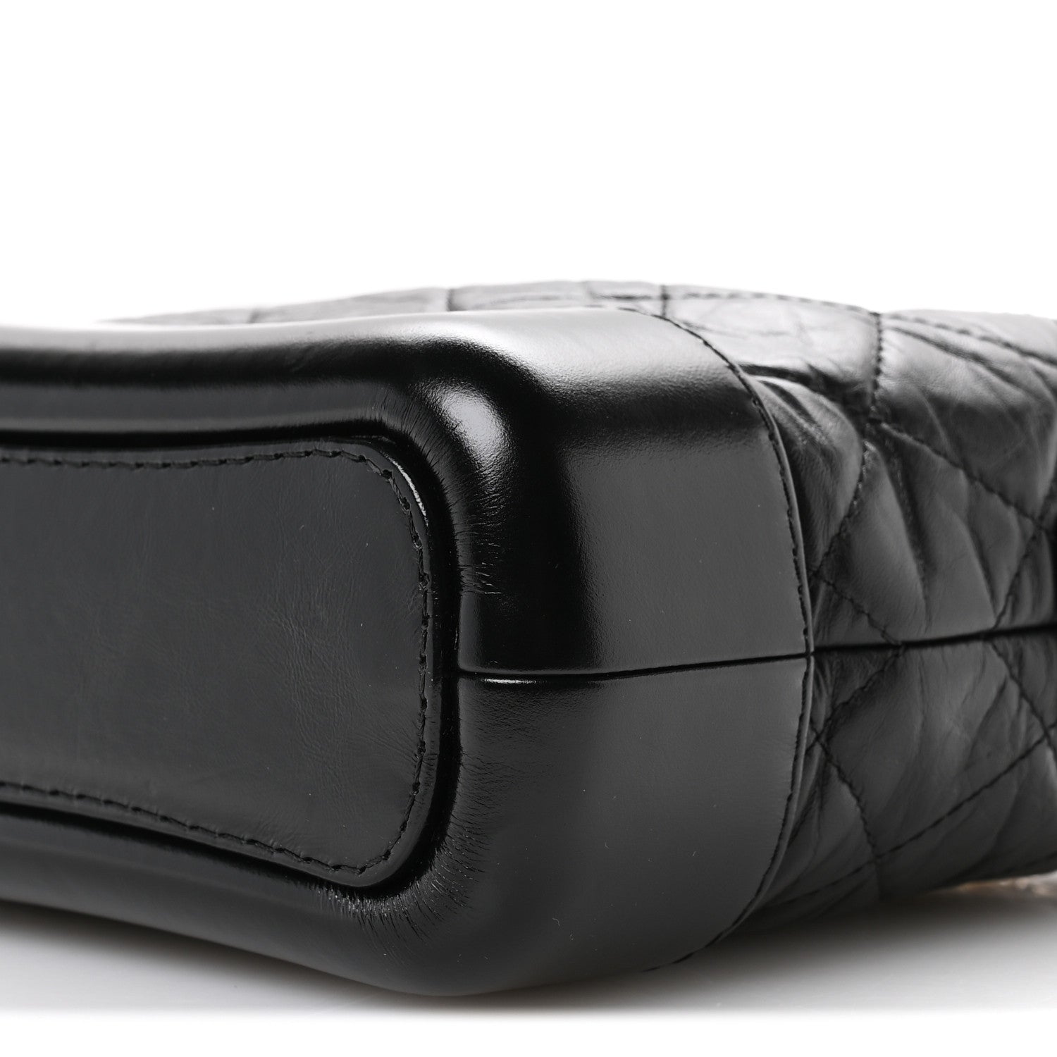 Chanel Aged Calfskin Quilted Small Gabrielle Hobo Black