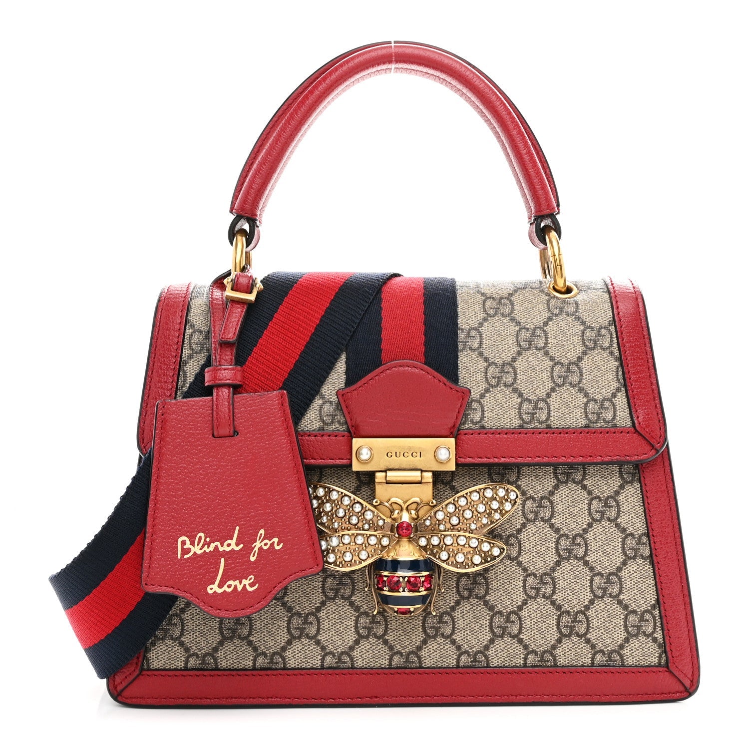 Gucci GG Supreme Monogram Small Queen Margaret Top Handle Bag Red