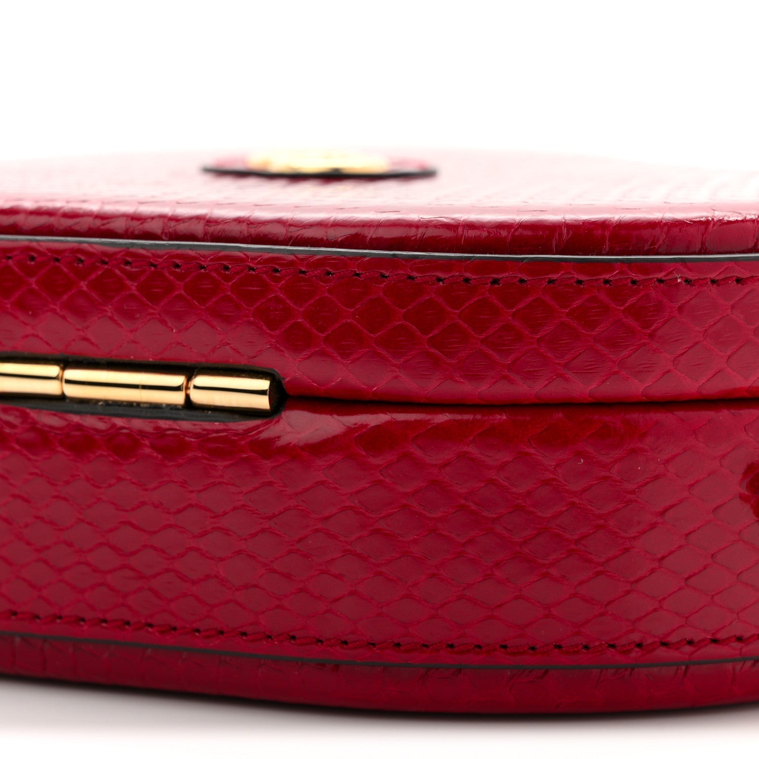 Gucci Snakeskin Broadway Mini Heart Top Handle Bag Rasberry Candy