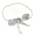 Beaded Calfskin CC Belt White