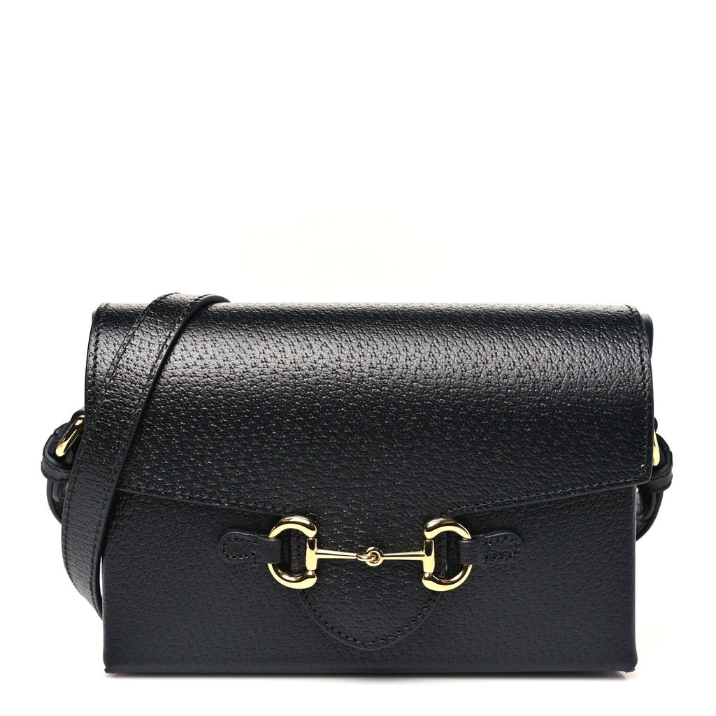 Gucci Calfskin Horsebit 1955 Shoulder Bag Black