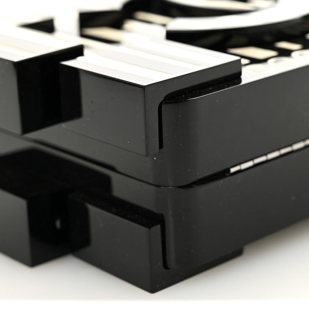 Chanel Plexiglass Barcode Boy Brick Lego Clutch Black
