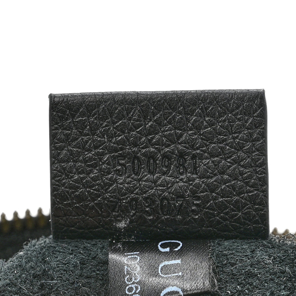 Gucci Pebbled Calfskin Medium Logo Portfolio Clutch Black