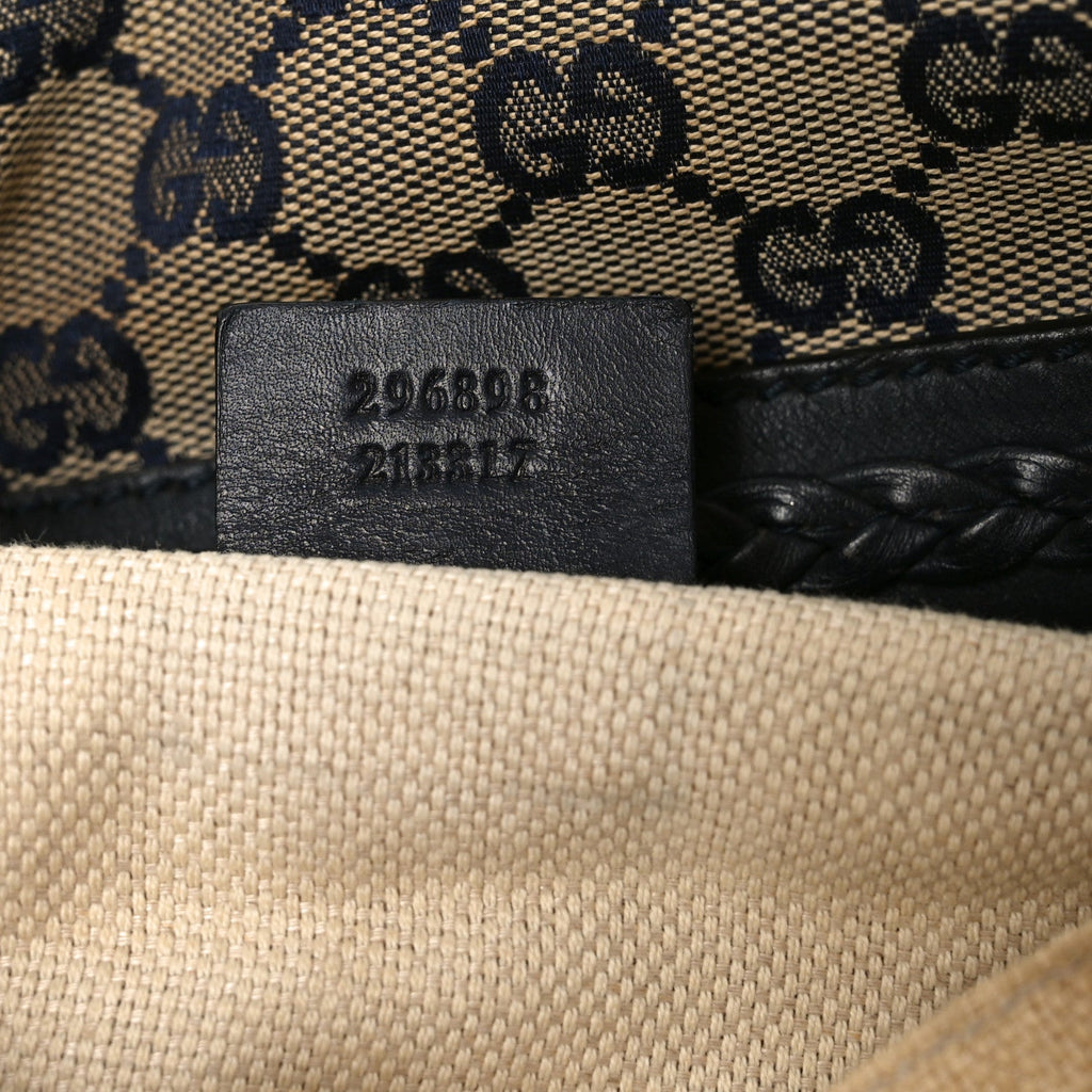 Gucci Monogram Brick Lane Small Boston Navy