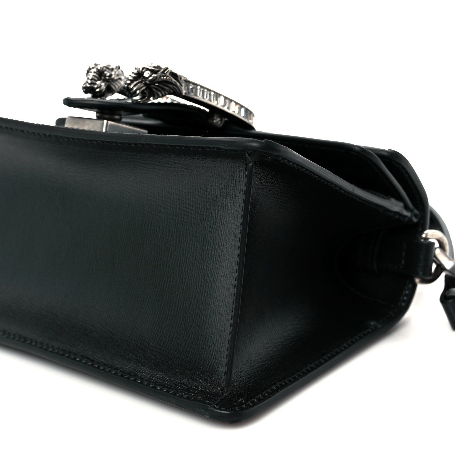 Gucci Satin Crystal GG Monogram Mini Dionysus Top Handle Bag Black