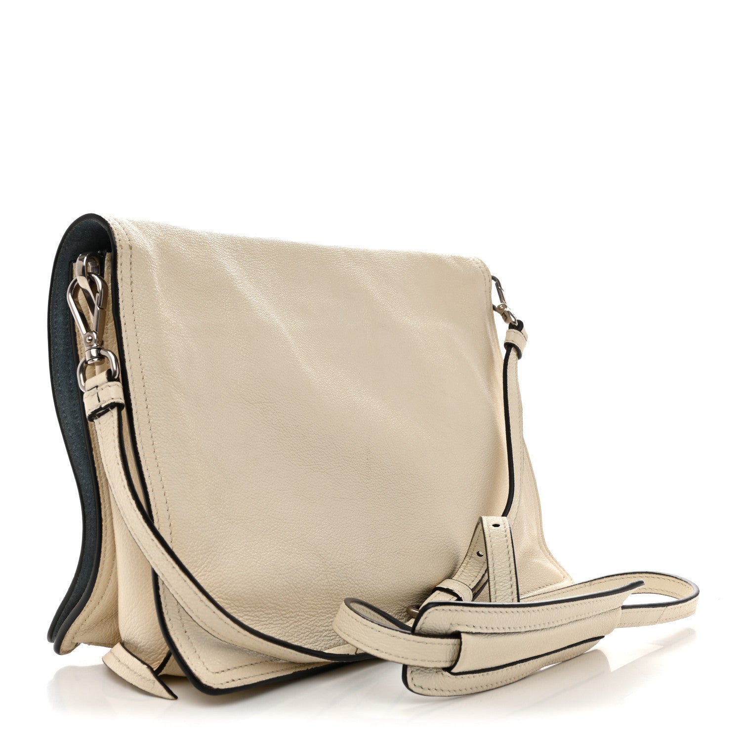 Prada Glace Calf Etiquette Flap Bianco Astra